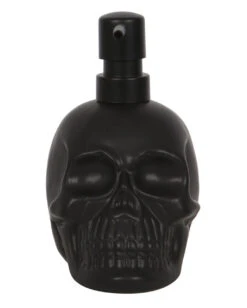Schwarzer Totenschädel Seifenspender Aus Keramik -FaschingFreude Verkäufe schwarzer totenkopf seifenspender black skull soap dispencer gothic wohnaccessoire 54281 02