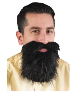 Buschiger Vollbart Schwarz