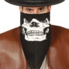 Schwarzes Bandana Mit Skull Aufdruck -FaschingFreude Verkäufe schwarzes gesichts tuch mit totenkopf print black skull bandana halloween kostuem accessoire halloween verkleidung 39126