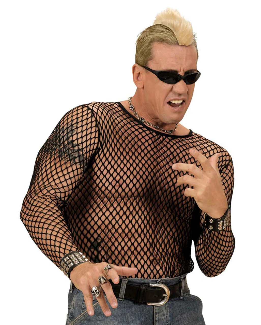 Schwarzes Unisex Netzhemd ML 4 Schwarzes Unisex Netzhemd ML – Bild 2