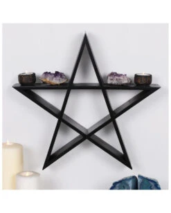 Gothic Pentagramm Regal 40cm -FaschingFreude Verkäufe schwarzes pentagramm gothic wandregal 40cm gothic regal halloween und gothic wohnaccessoires 51174