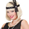 Flapper Stirnband Schwarz Mit Schwarzer Feder