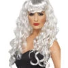 Langhaarperücke Weiß Mit Locken -FaschingFreude Verkäufe sirenen lockenperuecke wei weie langhaarperuecke mit groen locken elegante lockenperuecke 23710