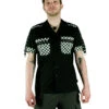 Rockabilly Männerhemd Schwarz -FaschingFreude Verkäufe ska hemd schwarz gothic punk shirt kariertes skashirt gothichemd schwarz weiss ska shirt black go1275