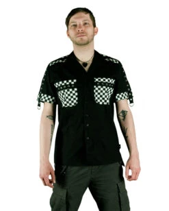 Rockabilly Männerhemd Schwarz