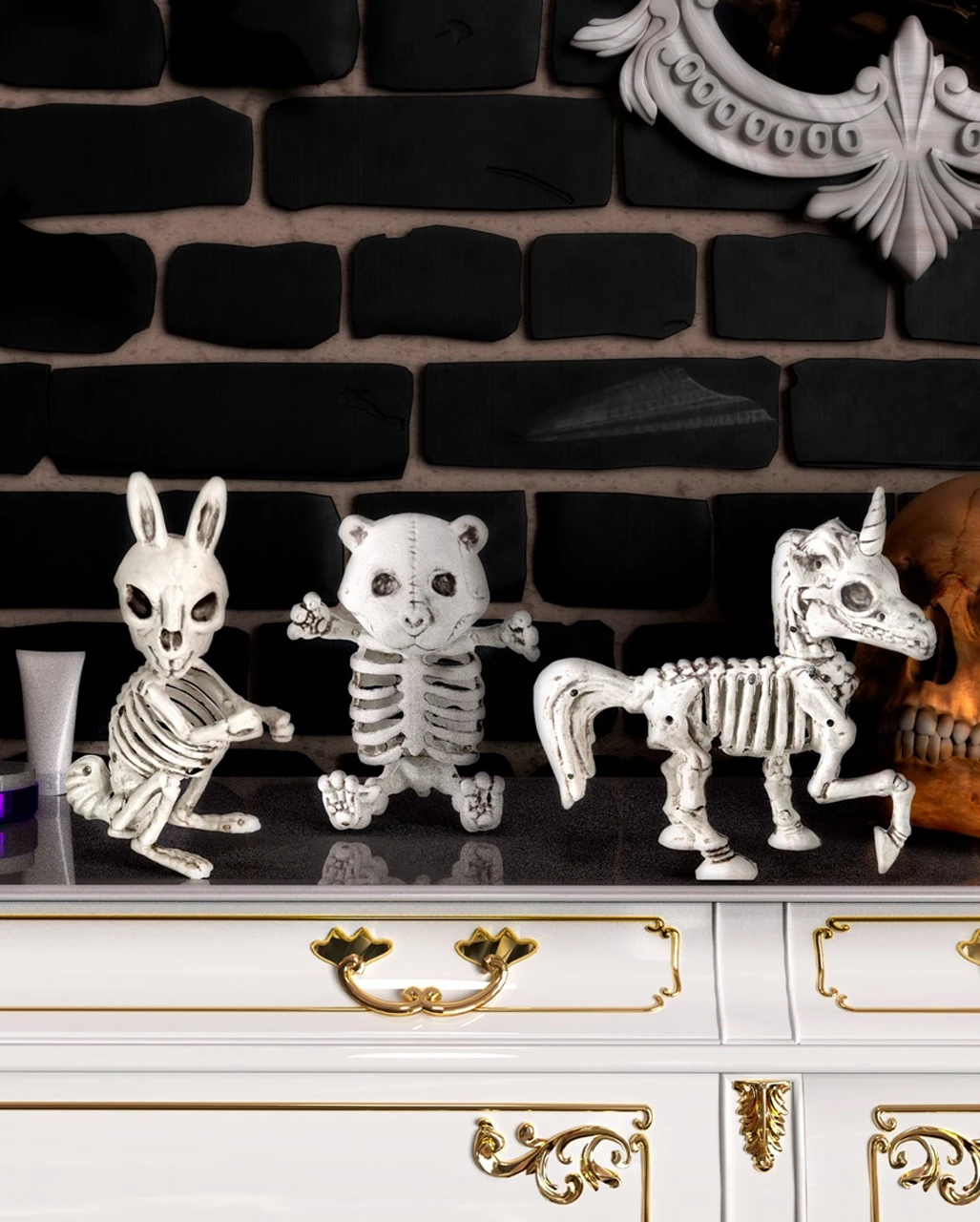 Einhorn Skelett Als Knochengerippe 18 Cm 5 Einhorn Skelett Als Knochengerippe 18 Cm – Bild 3