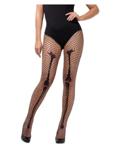 Schwarze Skelett Netz Strumpfhose