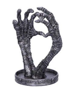 Knochenhand Mit Herz Schmuckhalter -FaschingFreude Verkäufe skeletthand mit herz schmuckhalter skeleton hand with heart jewellery stand 50300 04