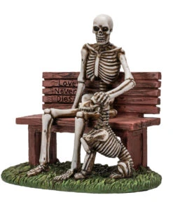 Skelett Figur Auf Gartenbank Mit Hund 12cm -FaschingFreude Verkäufe skeltt figur auf parkbank mit hund skeleton figure on park bench with dog skelett geschenkartikel 54686 03