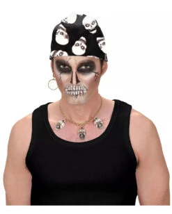 Skull Bandana Kopftuch -FaschingFreude Verkäufe skull bandana kopftuch piratenkopftuch rocker kostuem zubehoer seeraeuber tuch 17215 004