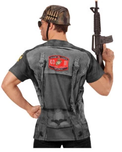 Soldaten T-Shirt Mit Photo Print -FaschingFreude Verkäufe soldaten t shirt mit 3d druck soldaten kostuem mit photodruck army t shirt with 3d photo print 36739 03
