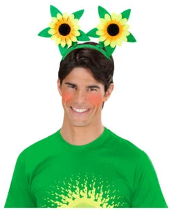 Haarreifen Sonnenblume -FaschingFreude Verkäufe sonnenblumen haarreif kostuemzubehoer sunflower hairband sunflower head bopper 29689 3