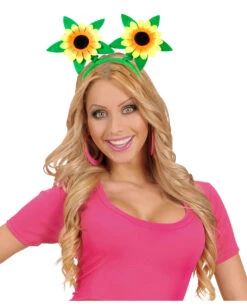 Haarreifen Sonnenblume -FaschingFreude Verkäufe sonnenblumen haarreif kostuemzubehoer sunflower hairband sunflower head bopper 29689 4