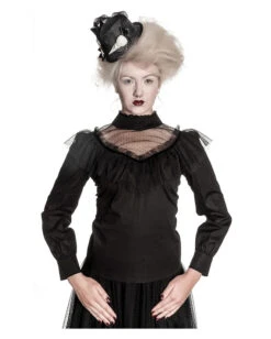 Spitzenbluse Mit Stehkragen