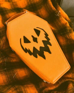 Creepy Kürbis Sarg Handtasche Orange 11 Creepy Kürbis Sarg Handtasche Orange -FaschingFreude Verkäufe spooky pumpkin sarg handtasche orange haunted hallows coffin shaped bag halloween und gothic geschenkartikel 53302 4