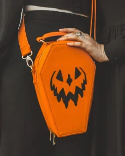 Creepy Kürbis Sarg Handtasche Orange