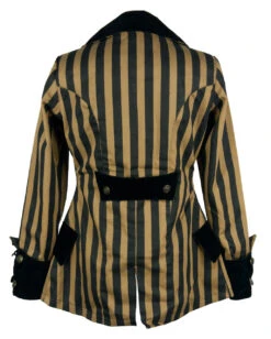 Gestreifte Steampunk Piratenjacke Für Damen 5 Gestreifte Steampunk Piratenjacke Für Damen -FaschingFreude Verkäufe steampunk piraten damenjacke braun gothicjacke piratenmantel pirate ladies jacket 31416 2