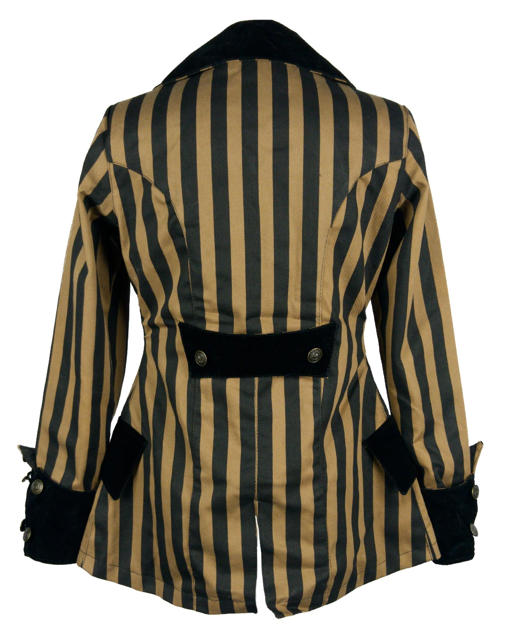 Gestreifte Steampunk Piratenjacke Für Damen 4 Gestreifte Steampunk Piratenjacke Für Damen – Bild 2