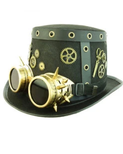 Steampunk Hut Mit Fliegerbrille 7 Steampunk Hut Mit Fliegerbrille -FaschingFreude Verkäufe steampunk zylinder mit fliegerbrille steampunk hut steampunk kostuem kostuem zubehoer kostuem accessoires 53418 1