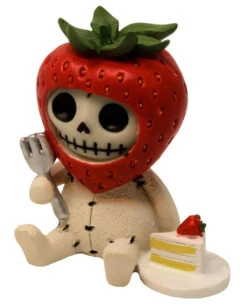 Furrybones Figur Klein - Strawberry -FaschingFreude Verkäufe strawberry furrybones figur furrybones sammelfigur skelettfigur 38753 02