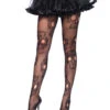 Totenkopf Netz-Strumpfhose -FaschingFreude Verkäufe sugar skull netzstrumpfhose halloween kostuem zubehoer 27698
