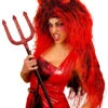 Teufelsweib Perücke -FaschingFreude Verkäufe teufelsweib peruecke mit hoerner langhaarige teufelin peruecke 17149 01