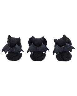 Drei Weise Vampir Kätzchen Figuren 3er Set -FaschingFreude Verkäufe three wise vampuss vampir kaetzchen drei weise vampir kaetzchen halloween tischdeko gothic homeware 54582 03