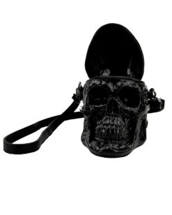 Totenschädel Handtasche Vinyl -FaschingFreude Verkäufe totenkopf handtasche vinyl schwarz gothic tasche skull bag black 37535 3