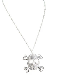 Halskette Mit Strass-Totenkopf -FaschingFreude Verkäufe totenkopfkette skull necklace piraten kostuemzubehoer strass totenkopf 18446 2