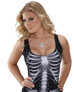 Halskette Mit Strass-Totenkopf -FaschingFreude Verkäufe totenkopfkette skull necklace piraten kostuemzubehoer strass totenkopf 18446 3