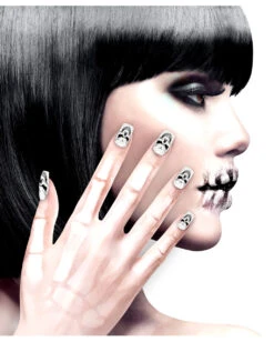 Totenschädel Fingernägel 12 St.