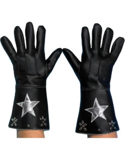 Schwarz-silberne Cowboy Handschuhe