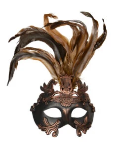 Altertümliche Augenmaske Mit Federn Bronze