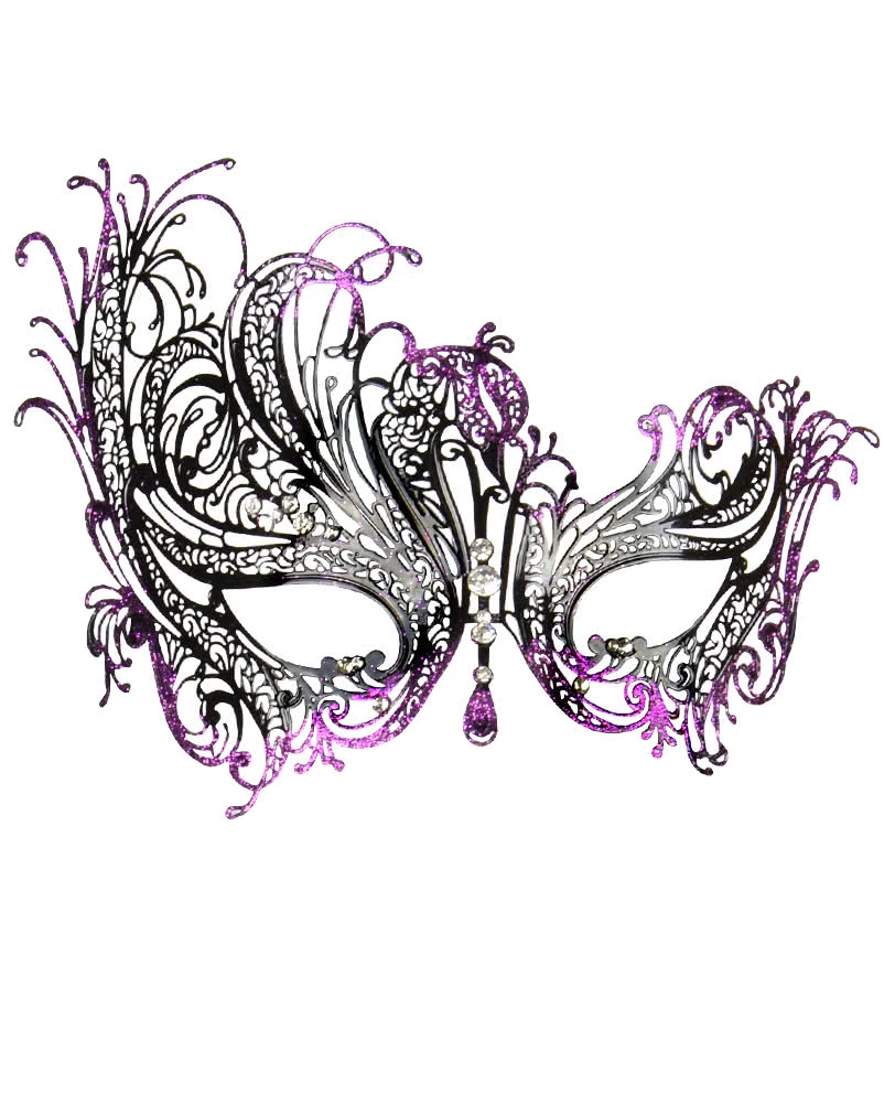 Augenmaske Mit Strass Violett/schwarz 3 Augenmaske Mit Strass Violett/schwarz