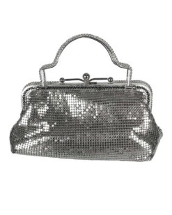Silberne Vintage-Handtasche Mit Strass -FaschingFreude Verkäufe vintage handtasche mit strass silber disco tasche glamour clutch jewellery bag silver bild2 24091