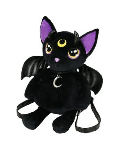 Violet Dämonia Katzen Rucksack Aus Plüsch -FaschingFreude Verkäufe violet daemonia katzen pluesch rucksack violet demonic kitty plush backpack gothic merchandise 50584 05
