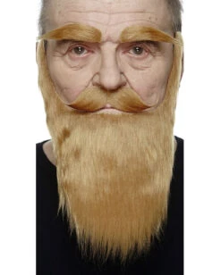 Rotblonder Vollbart Mit Schnauzer Und Augenbrauen