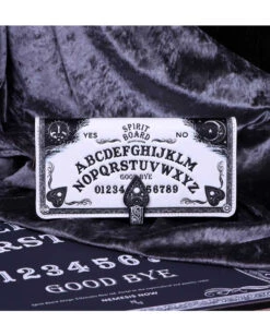 Weißer Ouija Brett Geldbeutel -FaschingFreude Verkäufe weisse ouija brett geldboerse white spirit board purse gothic accessoire wicca accessoire 51135 07