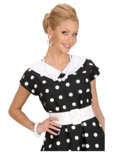 Weiße Kunststoff Perlenkette -FaschingFreude Verkäufe weisse perlenkette als kostuemzubehoer kostuemschmuck fuer fasching und karneval 1717 03