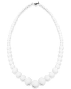 Weiße Kunststoff Perlenkette -FaschingFreude Verkäufe weisse perlenkette als kostuemzubehoer kostuemschmuck fuer fasching und karneval 1717 04