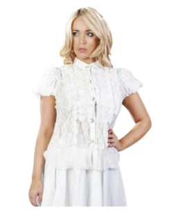 Burleska Rüschenbluse Weiß