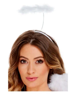 Weißer Heiligenschein Mit Federn