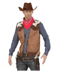 Cowboy Weste Wildleder-Look -FaschingFreude Verkäufe western weste wildleder look mit fransen cowboy vest suede look cowboy kostuem 38517 04