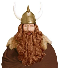 Wikinger Perücke & Bart -FaschingFreude Verkäufe wikinger peruecke mit bart kastanienbraun mittelalter frisur fuer fasching 17252 02