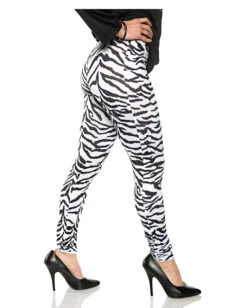 80s Zebra Leggings Weiß