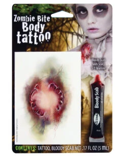 Zombie Tattoo-Wunde Mit Filmblut
