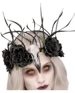 Kopfschmuck Geister Raben Königin 5 Kopfschmuck Geister Raben Königin -FaschingFreude Verkäufe zombie raben koenigin kopfschmuck halloween kostuem zubehoer raven mistress headpiece 31125 2